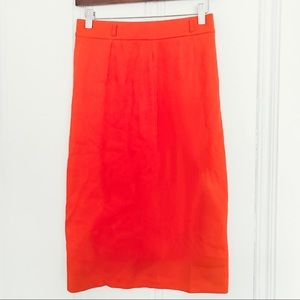 Red-Orange Pencil Skirt